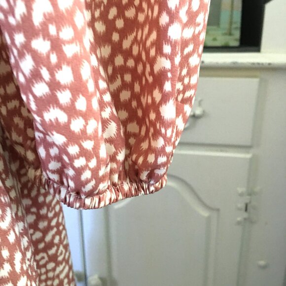 Women's Maxi‎ Dress Size S Fall Long Sleeve V Neck Tiered Floral Dress - Picture 9 of 10